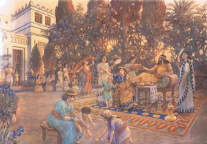 Domestic Life in Babylon, from MacMillan School Posters by Amedee Forestier